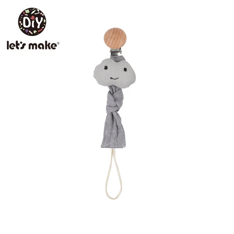 Wooden & Crochet Pacifier Clip