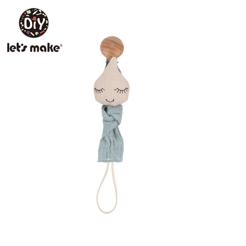 Wooden & Crochet Pacifier Clip