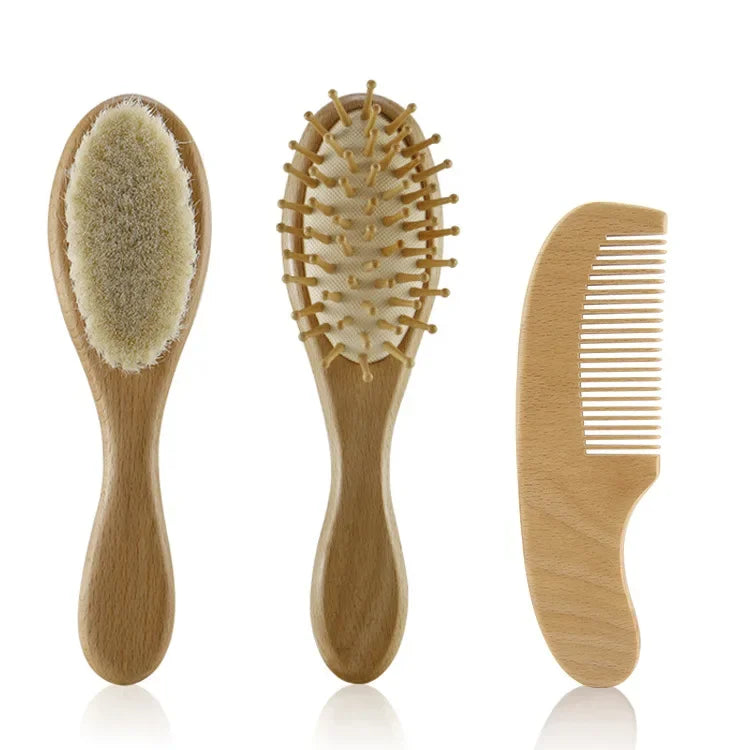 Newborn Baby Wooden Hair Brush