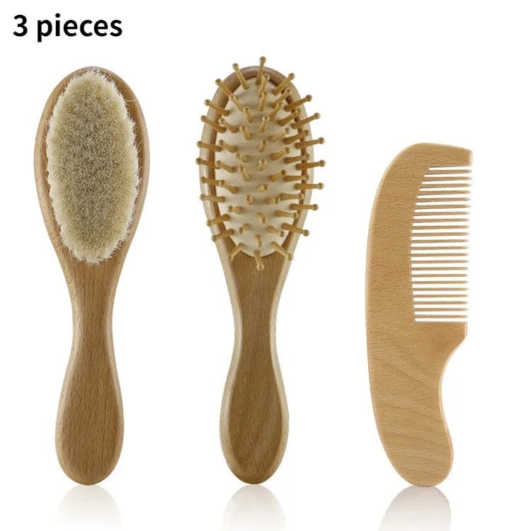 Newborn Baby Wooden Hair Brush