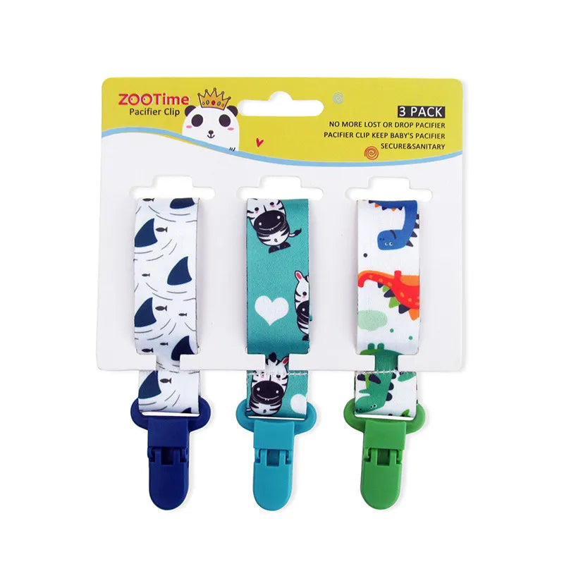 3 Pcs Baby Pacifier Clip Set