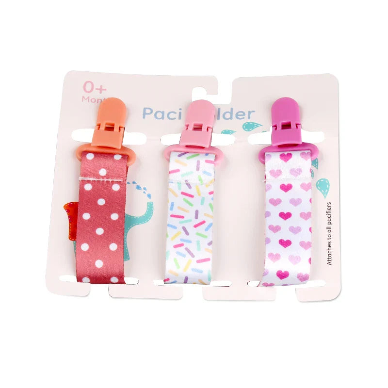 3 Pcs Baby Pacifier Clip Set