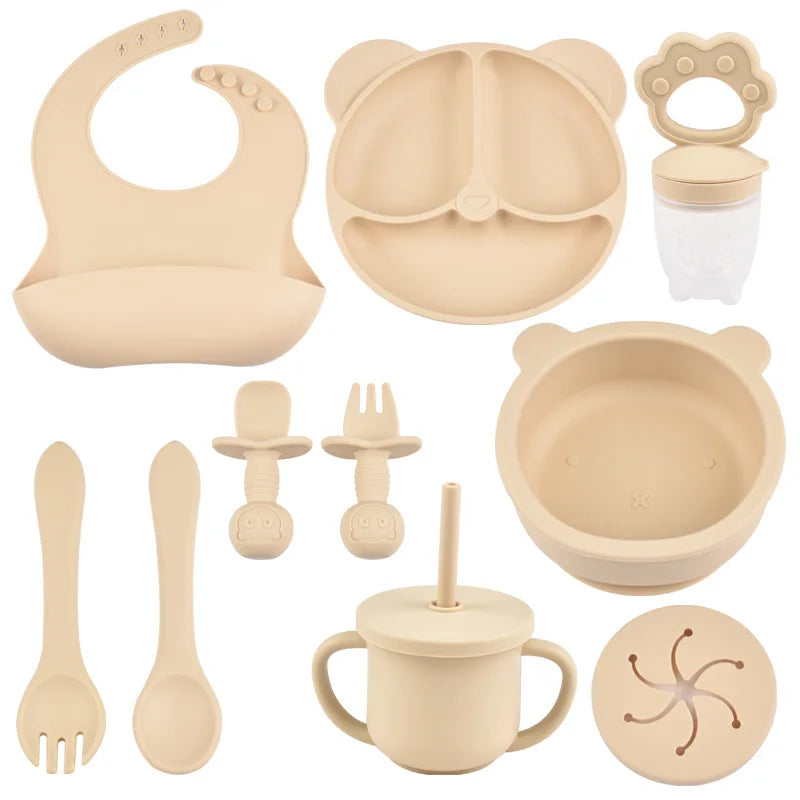 Silicone baby feeding set