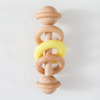 Baby Toys Wooden Rattles with Silicone Ring