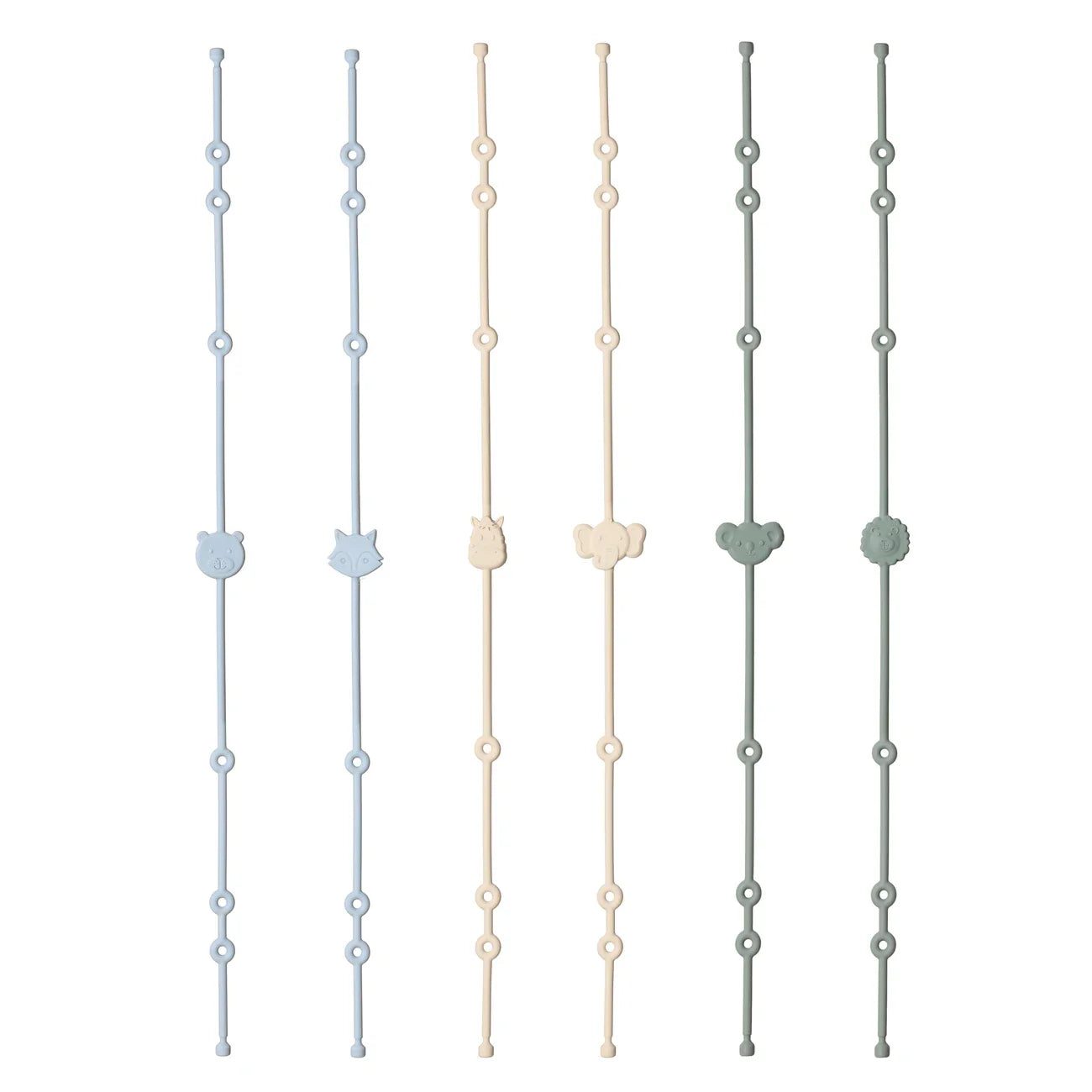 6pcs Silicone Baby Toy & Pacifier Straps