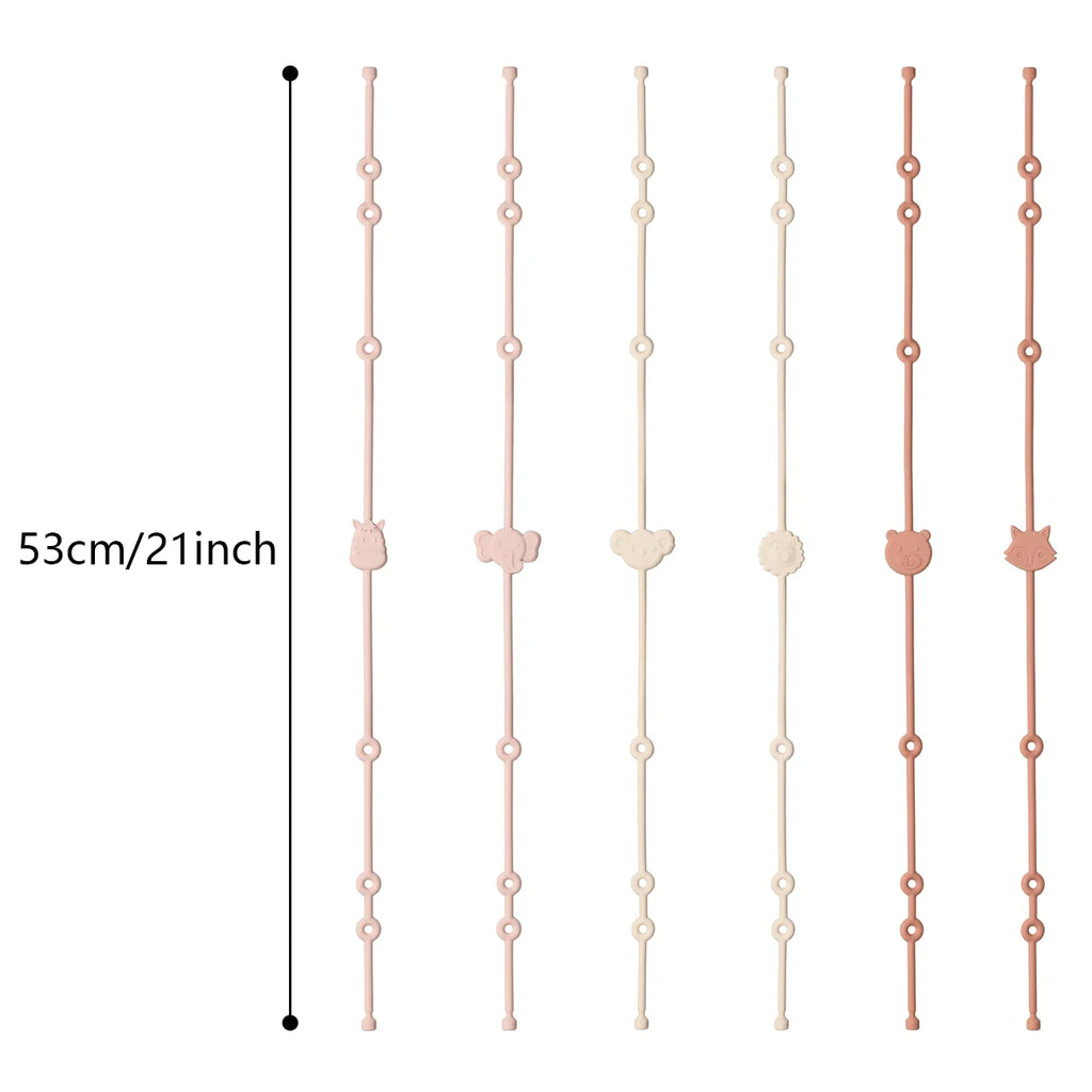 6pcs Silicone Baby Toy & Pacifier Straps