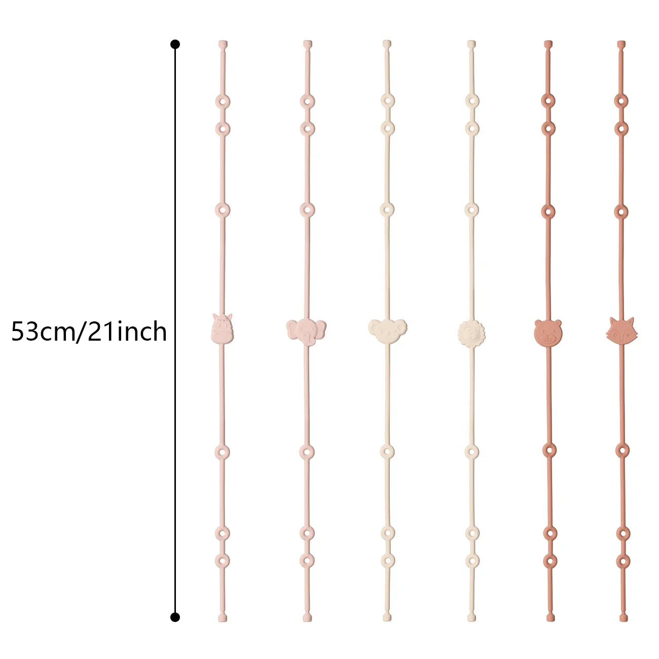 6pcs Silicone Baby Toy & Pacifier Straps