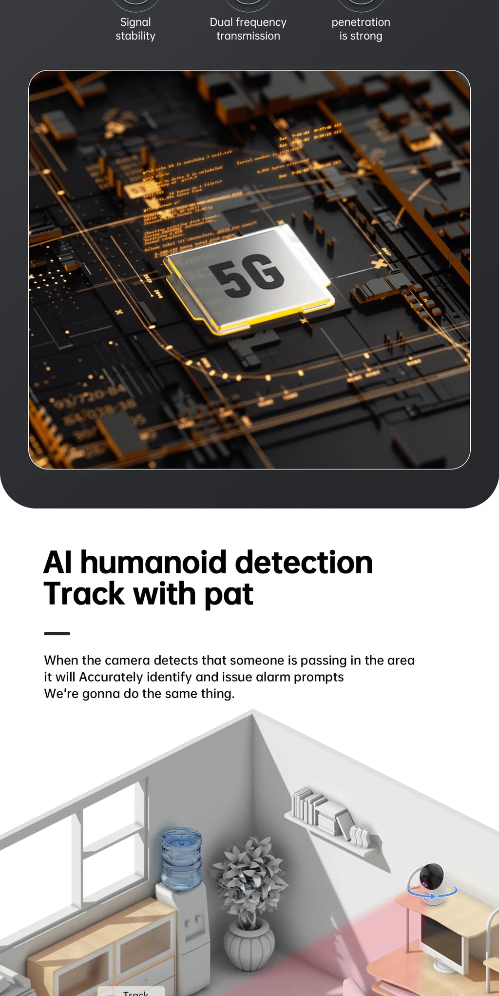 Lenovo 5MP WiFi Camera Smart Home Indoor Wireless