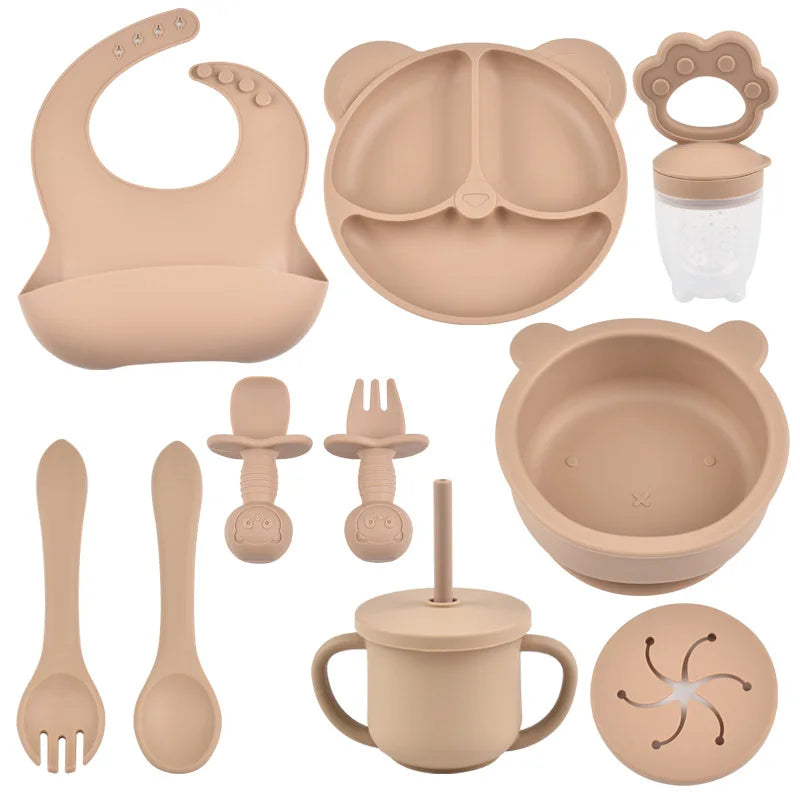 Silicone baby feeding set