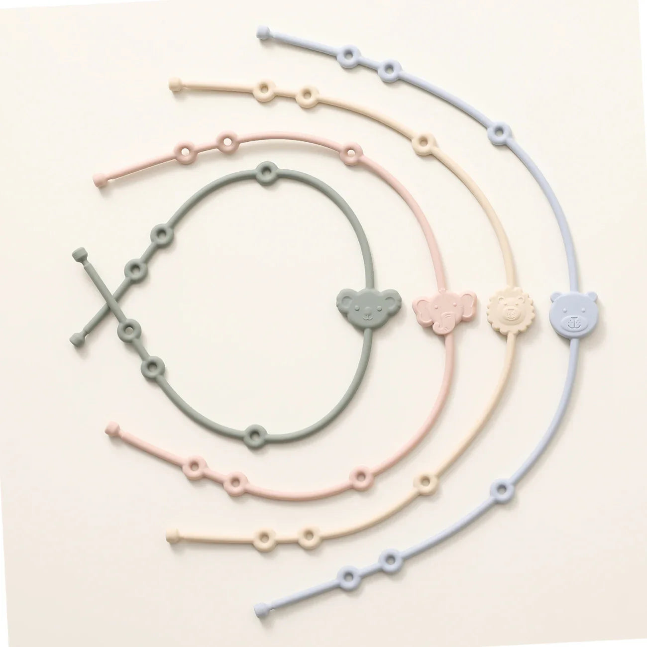 6pcs Silicone Baby Toy & Pacifier Straps