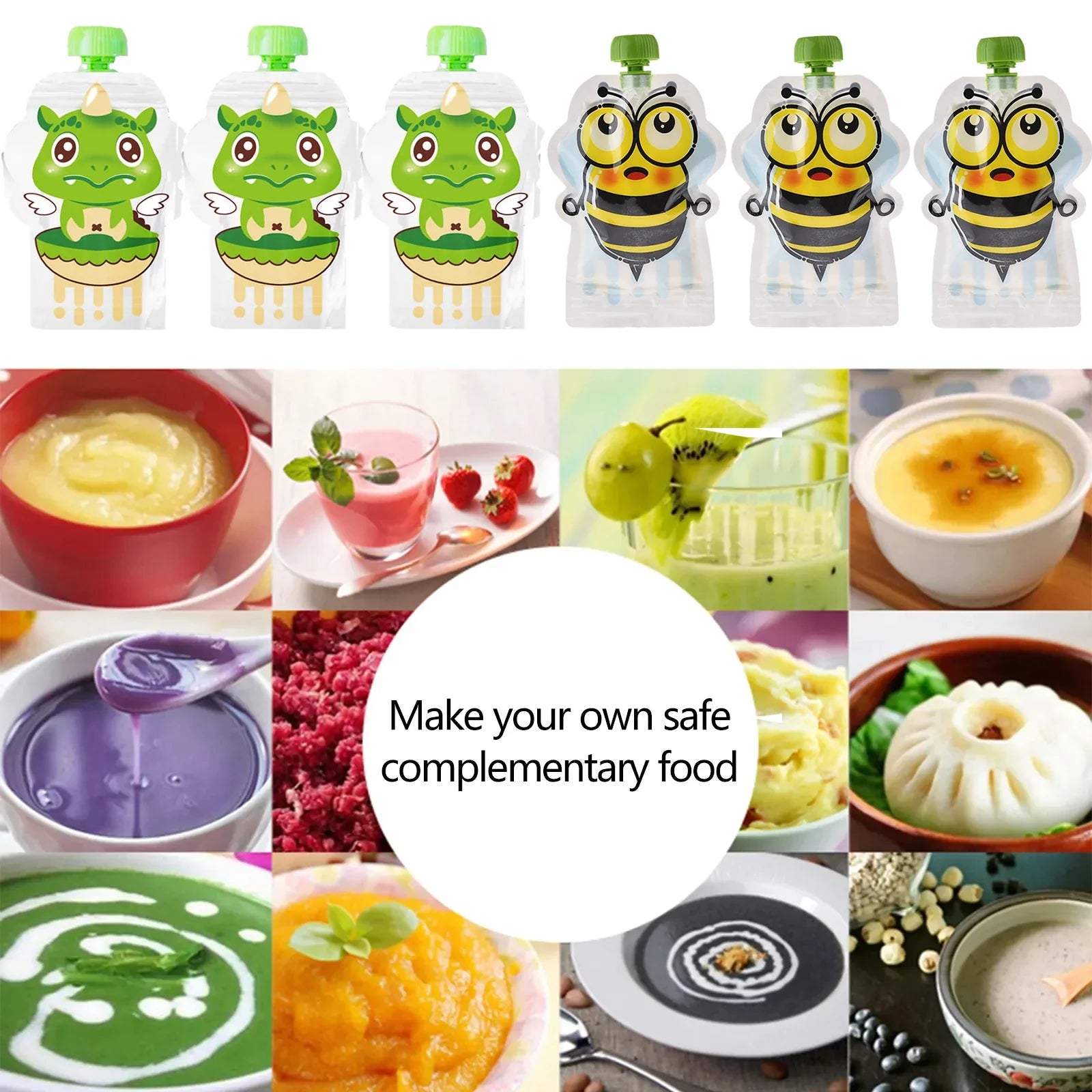 8 Pcs Sealed Complementary Food Pouch