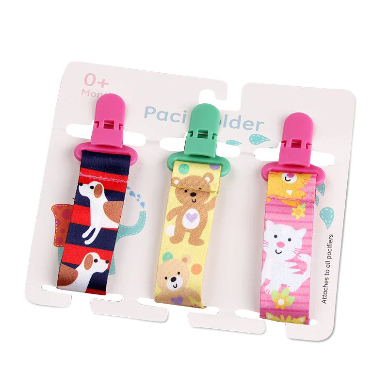 3 Pcs Baby Pacifier Clip Set