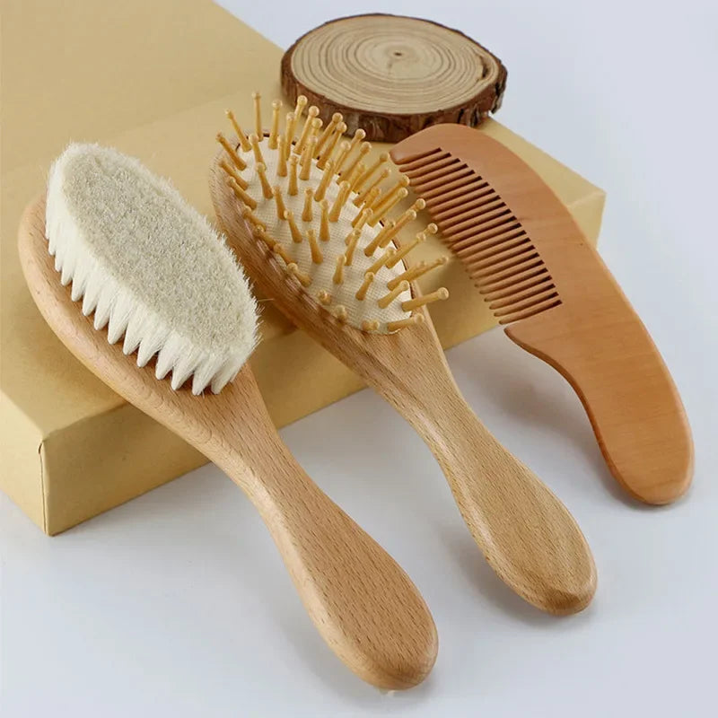 Newborn Baby Wooden Hair Brush