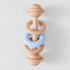 Baby Toys Wooden Rattles with Silicone Ring