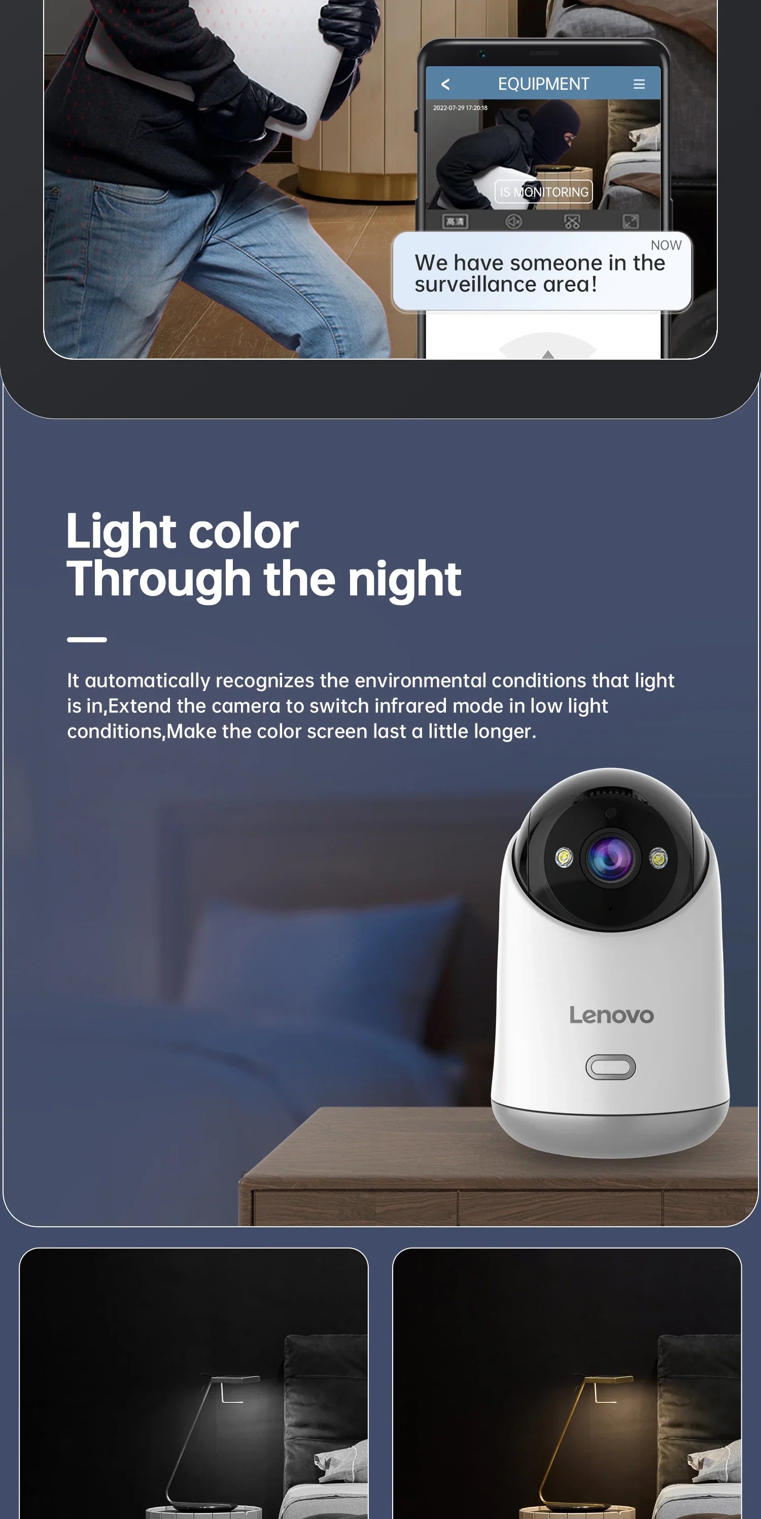 Lenovo 5MP WiFi Camera Smart Home Indoor Wireless