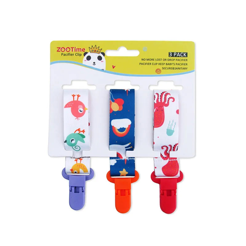 3 Pcs Baby Pacifier Clip Set