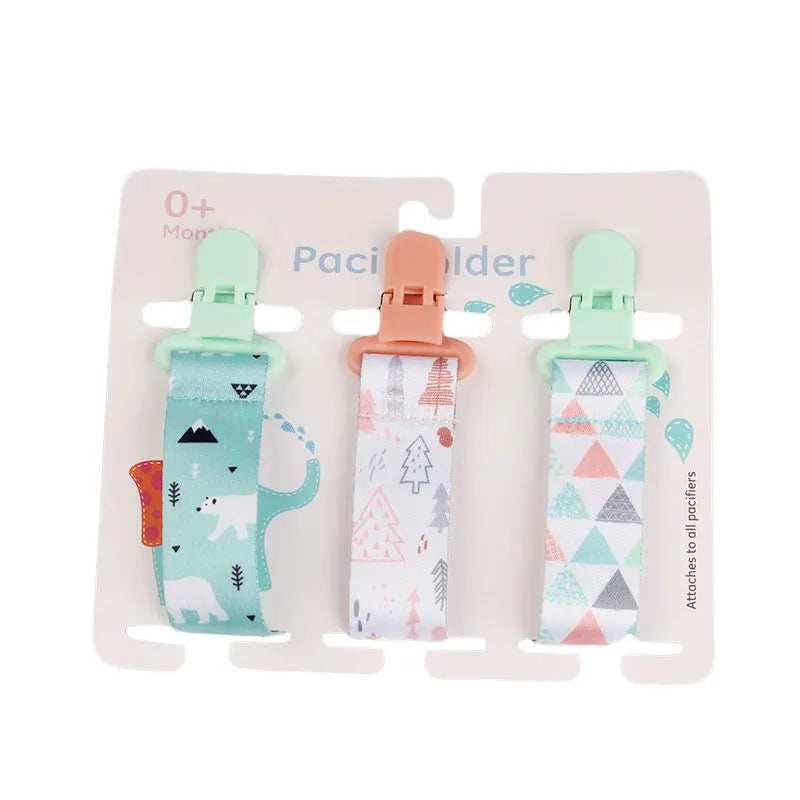 3 Pcs Baby Pacifier Clip Set