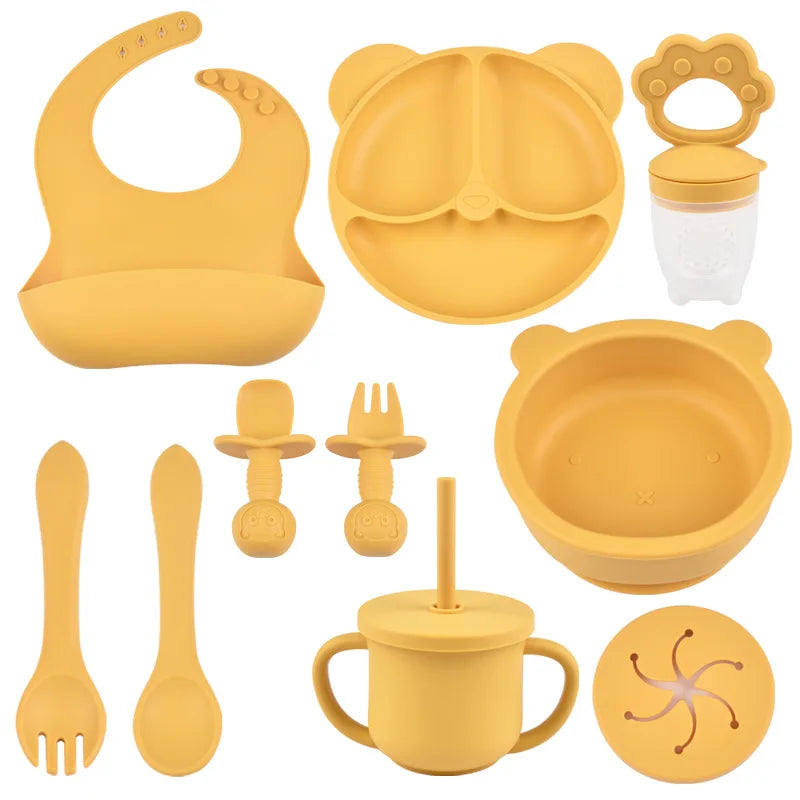 Silicone baby feeding set