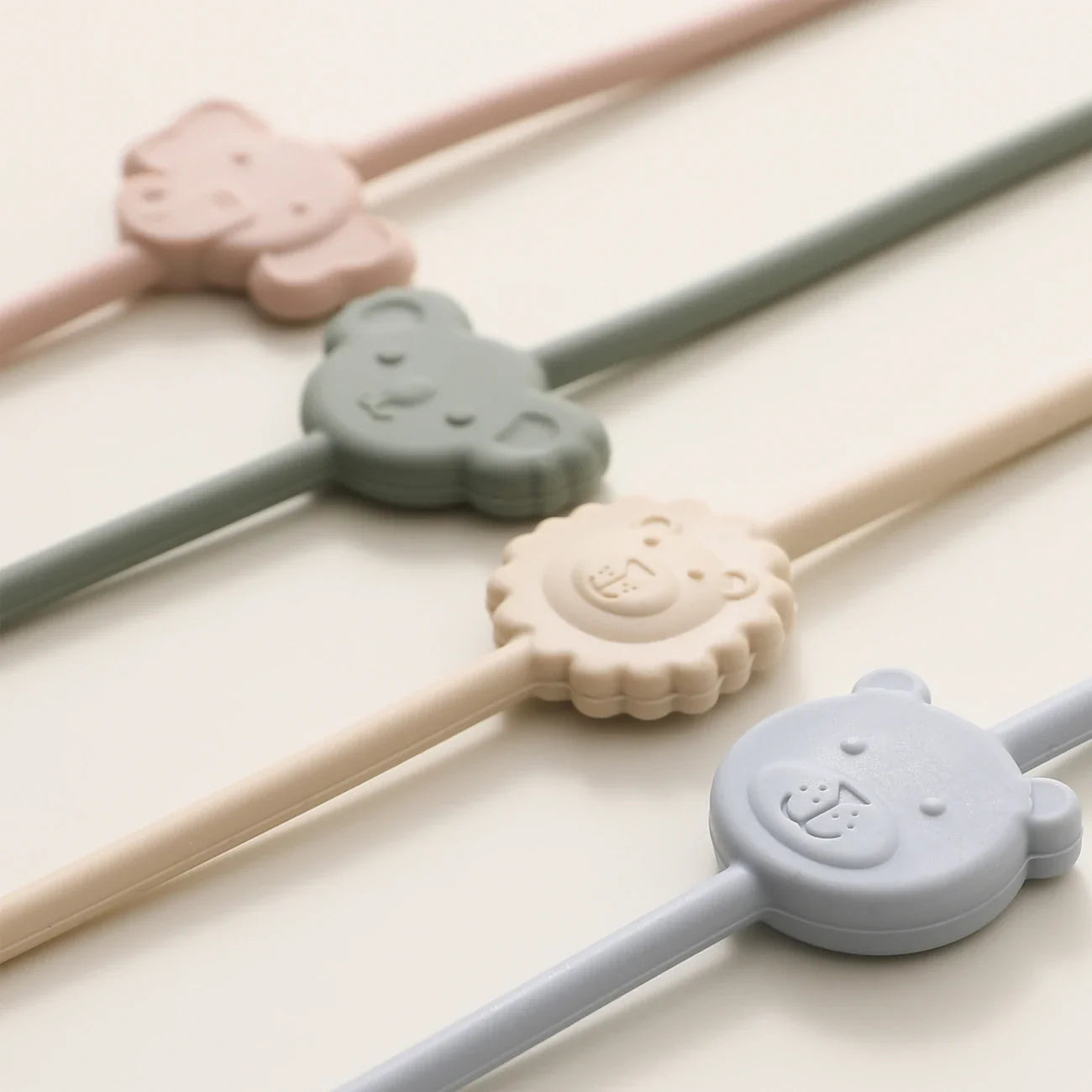 6pcs Silicone Baby Toy & Pacifier Straps