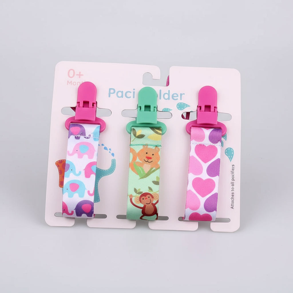 3 Pcs Baby Pacifier Clip Set