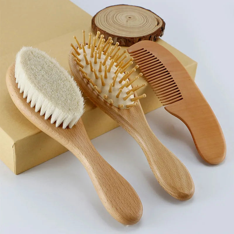 Newborn Baby Wooden Hair Brush