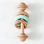 Baby Toys Wooden Rattles with Silicone Ring