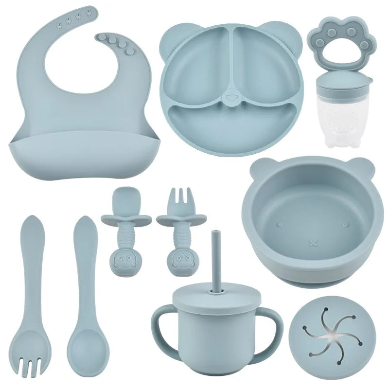 Silicone baby feeding set