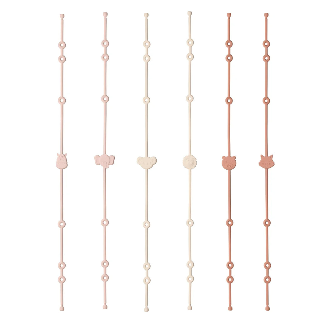 6pcs Silicone Baby Toy & Pacifier Straps