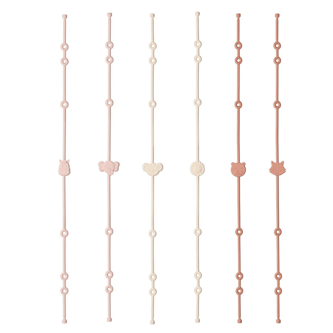6pcs Silicone Baby Toy & Pacifier Straps